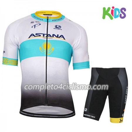 Completo Maglia Ciclismo + Pantaloncino 2017 Astana Pro Team Bambino N002 Completo Maglia Ciclismo + Pantaloncino 2017 Astana Pro Team Bambino N002